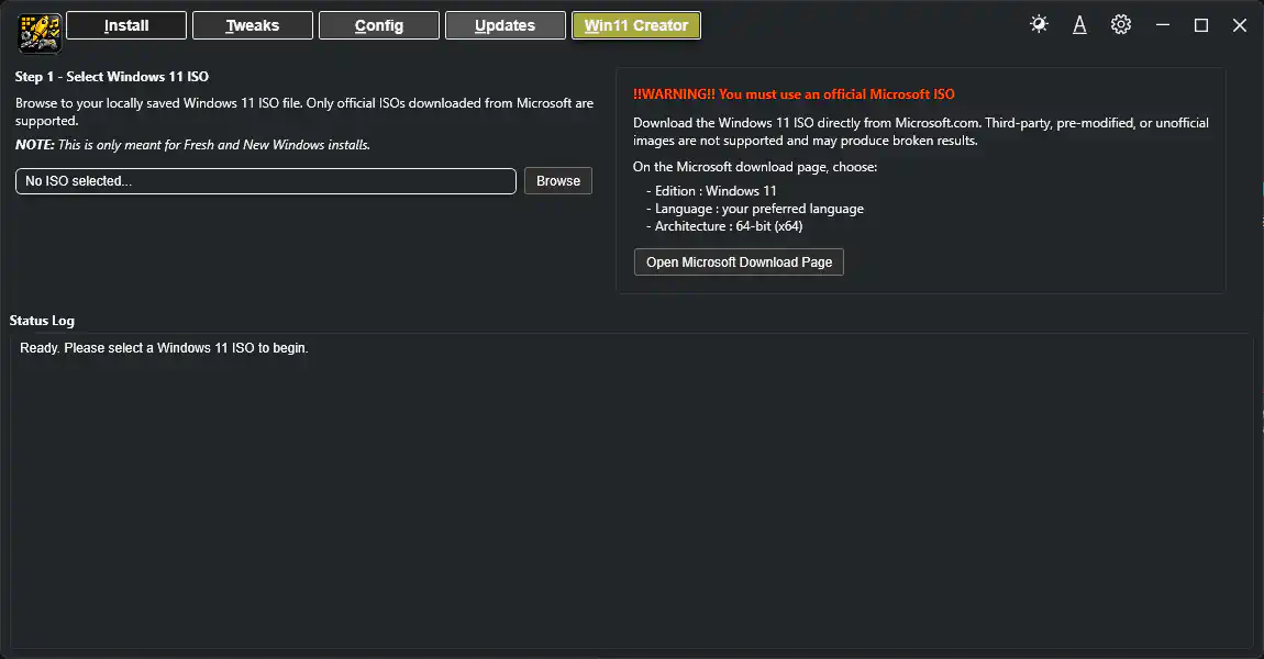 Win11 Creator tab in Essentials